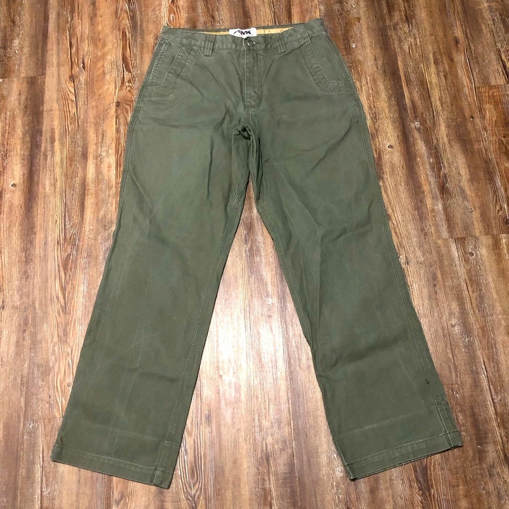 Mountain Khakis Pants Men's 34x32 Teton Twill Army Green Hiking Outdoor